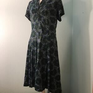 Vintage early 1960s Floral Print Fit/Flare Rockabilly, unsized